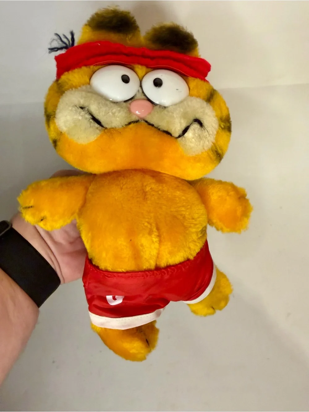 Vintage Dakin Garfield Workout Plush Stuffed Animal Red Headband Shorts 1981 10”